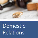 Two wedding rings and a judge's gavel rest on a document labeled "Domestic Relations" with the OPERS logo at the bottom.