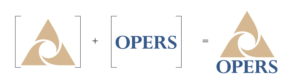 A beige triangular swirl icon and the word "OPERS" combine to form a logo with the swirl above the word "OPERS" in blue.